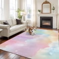 thumbnail image 3 of Area Rug 60×96in, Colorful Cloud Rainbow Floor Carpet Living Room Rug, Dreamy Cloud Sky Star Non-Slip Welcome Mat Indoor Rugs for Bedroom Dining Room, 3 of 9