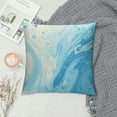 thumbnail image 2 of COMIO  Decorative Square Throw Pillow Cover White Marbling Blue Liquid Marbled Style Handmade Texture Marble Artwork Oil Grunge Paint Abstract Cushion Case for Sofa Bedroom Car, 2 of 5
