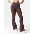 thumbnail image 2 of Flare Leggings with Pockets for Women Scrunch Workout Leggings Butt Lifting Gym Yog Bell-Bottomed Pants Coffee XL, 2 of 6