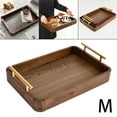 thumbnail image 3 of DOLITY Solid Wood Tea Tray Tableware Tea Table Plate Rectangle Tray for Hotel Home Restaurant Dinner M, 3 of 9