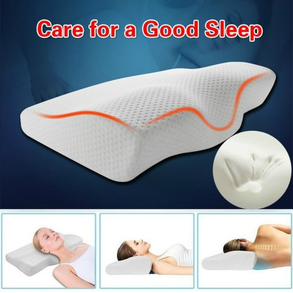 Anti Snore Ergonomic Contour Memory Foam Bed Pillow Back Head Neck Pain Relief 