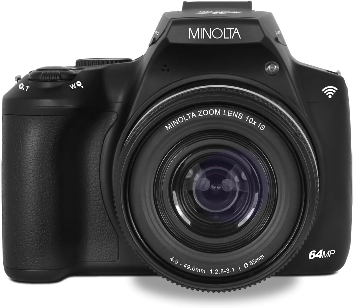 Minolta MNB10Z 64 Megapixel Auto Focus Digital Camera with 10x Optical Zoom, 4K Ultra HD Video Bundle Black
