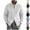 Gray, variant on FOPSUFGWFO Cable Knit Cardigan for Men Solor Collar Loose Zipper Sweaters Long Sleeve V-Neck Tops for Fall Winter L