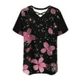 thumbnail image 6 of Perfectbot Women T-Shirts V Neck Short Sleeve Summer Casual Loose Plus Size Print Tees Tops ,XL-5XL, 6 of 6