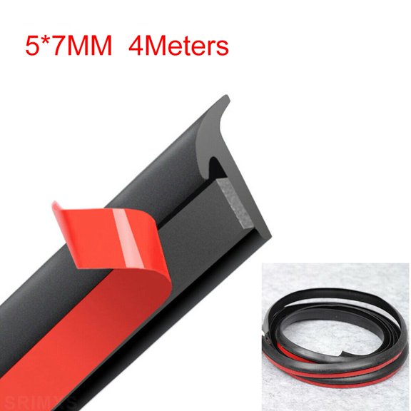 LKMEI 4M T-Shape Rubber Car Door Seal Strip Hood Trunk Edge Weatherstrip Moulding Trim