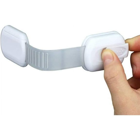 6 Pcs Child Safety Cupboard Locks for Children, Plastic Protection Kids Safety Door Lock for Cupboards Cabinets Drawers Kitchen Etc, No Drilling Needed with Length Adjustable Strap