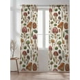 thumbnail image 2 of Fall Sheer Curtains 96 inches Long, Plant Vintage Mushroom Leaf Linen Texture Light Filtering Sheer Window Curtains Rod Pocket Voile Drapes for Bedroom Living Room, 52"W x 96"L 2 Panels, 2 of 7