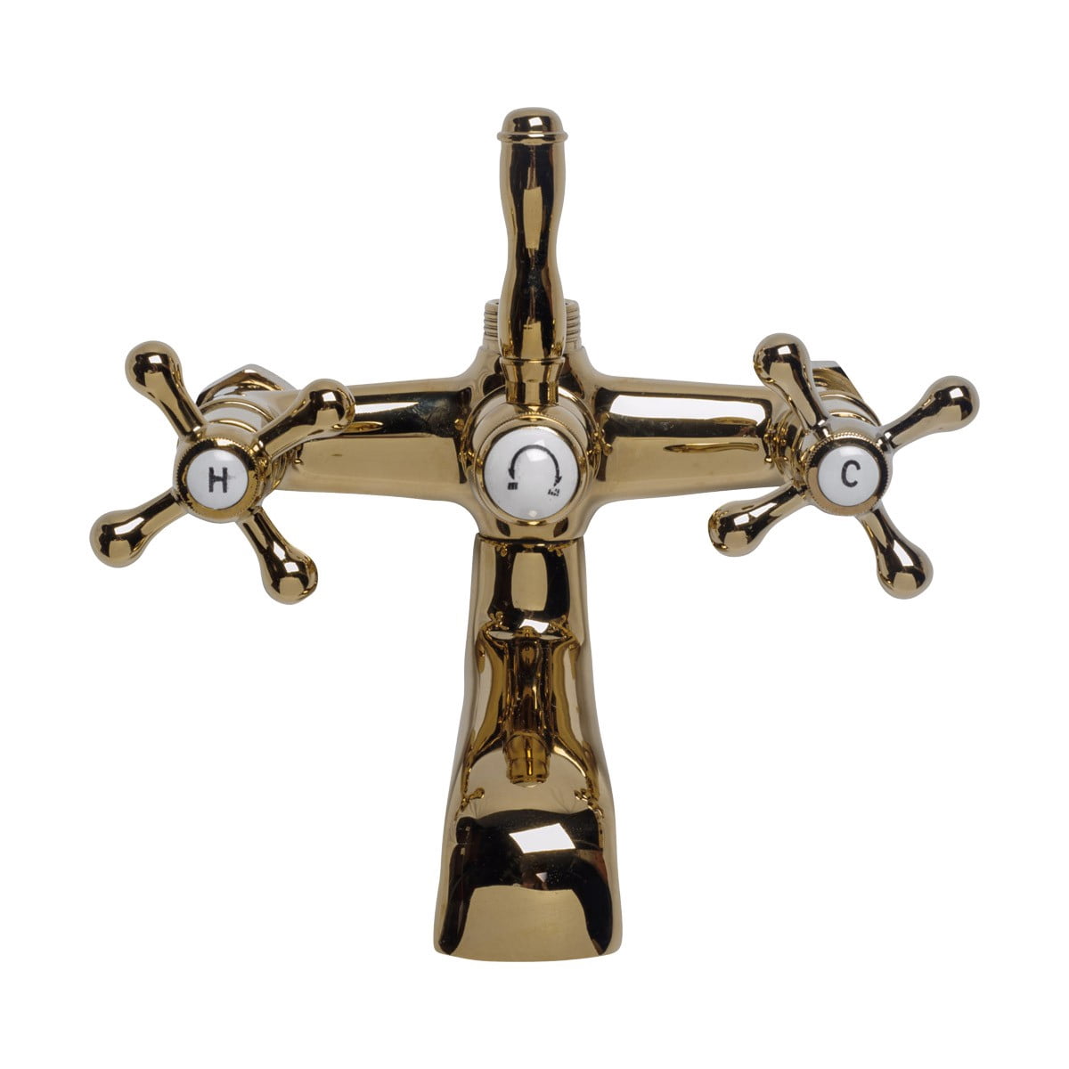 Gold Tub Shower Center-Set Faucet Bathroom bathtub Tap 6", Brass 2-Cross Handle| Renovators Supply