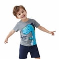 thumbnail image 2 of Boys Outfits 2 Piece Dinosaur Print Short Sleeve Crew Neck T-Shirt Top And Shorts Daily Wear Baby Boys' Clothing Sets Size 2-3 Years, 2 of 5