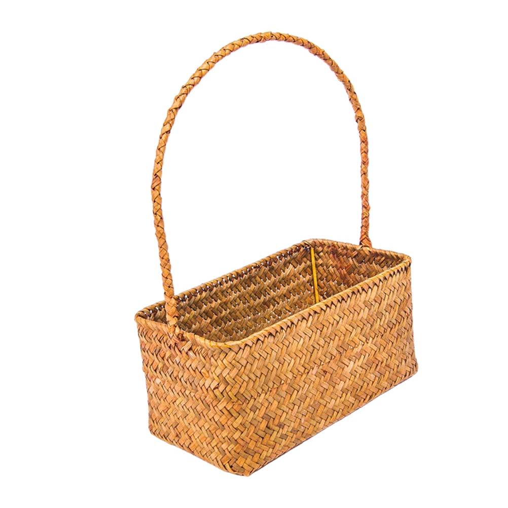 OUNONA 1 Pc Handmade Basket Flower Pot Basket Woven Basket Wicker