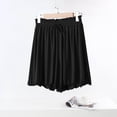 thumbnail image 4 of ylioge Pajama Shorts for Women with Drawstring Elastic Waist Casual Solid Color Loose Wide Leg Soft-Modal Knee Length Loungewear Pajamas Bermuda Short, 4 of 7