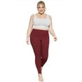 thumbnail image 2 of Stretch Is Comfort Women's Ribbed PS Full Length Leggings Burgundy 2X, 2 of 6