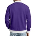 thumbnail image 6 of Men's Retro Long Sleeve Pullover, Fake Two Piece Collar Design With Waffle Fabric, Loose Solid Tone, Outdoor Daily Shirt For Male, 6 of 8
