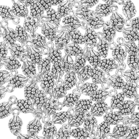 UPOUART 100Pcs Jewelry Charms Silver Alloy Pine Cone DIY for Necklace Craft Making