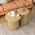 thumbnail image 4 of Nesting Coffee Table Set of 2, Wooden Round Coffee Table, Modern Circle Side Table, Accent End Side Table for Living Room, Office, Balcony, 4 of 7