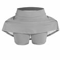 thumbnail image 5 of Girls' Solid Color Athletic Skort with Built-In Shorts, Elastic Waist Skirt with Side Pockets for Tennis, Yoga, Running, and Casual Daily Wear, Ideal for Sports, School, Play - Light Ashy, 5 of 5