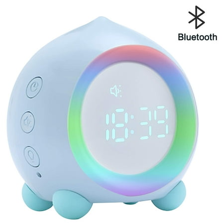 

Digital Alarm Clock for Girls&Boys，USB Bedroom Bedside Peach Shaped Sunrise Simulator Sound Sensing Alarm Clock with Night Light LED Wake Up Silent Light