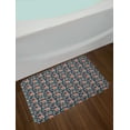 thumbnail image 2 of Floral Bath Mat, Composition of Repeating Roses and Tiny Flowers Spring Season Layout, Plush Bathroom Decor Mat with Non Slip Backing, 29.5" X 17.5", Dark Indigo and Multicolor, by Ambesonne, 2 of 2