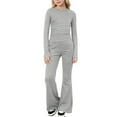 thumbnail image 2 of ATOGUTA Girls Outfits Kids Long Sleeve Tops and Pants Sweatsuit Clothing Sets Size 8-13, Gray, 2 of 5