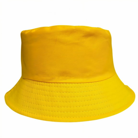 TELOLY Bucket Hat,Curved Brim Sun Protection Design Fishing Hat,Easy to Match with Kids' Clothes Beach Hats for Women,Yellow,54cm