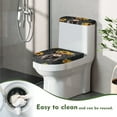 thumbnail image 4 of COEQINE Toilet Lid Dust Cover Set Machine Washable Easy Installation Easy to Clean with a 2-Piece Toilet Cover Set, Sunflower Highland Cow Gray Leopard Print, 4 of 7