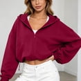 thumbnail image 2 of Zipper Hoodies For Women Cropped Trendy Soft Y2K Jackets Tops Womens Zip Up Hoodies Cropped Crewneck Sweatshirts Casual Jackets Y2K Clothes 2026 Fall Fashion, 2 of 4
