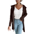 thumbnail image 2 of Puntoco Chaqueta tipo cárdigan con capucha y punto a rayas para mujer Puntoco Puntoco-1, 2 of 9