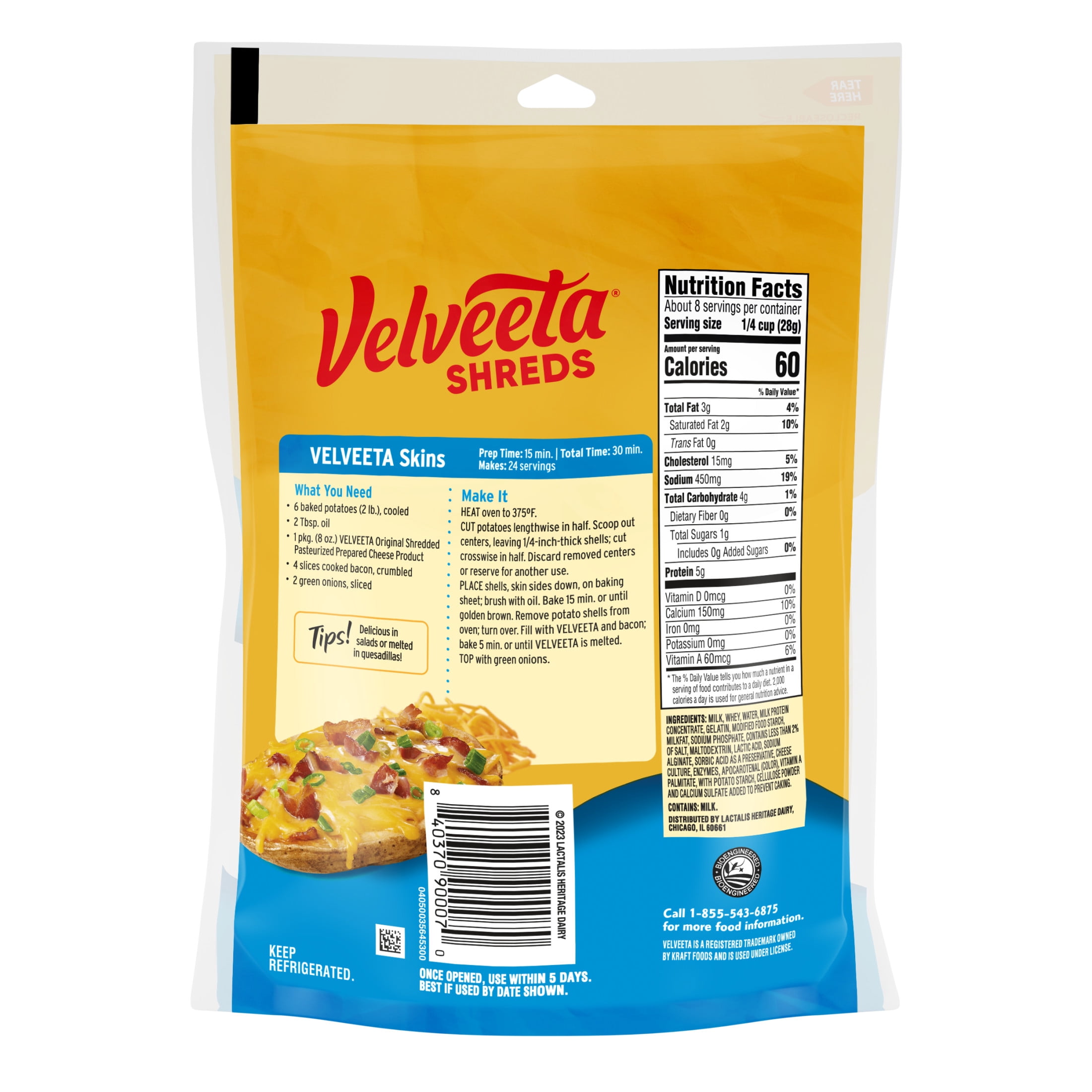 Velveeta Shreds Original Shredded Cheese, 8 oz Bag