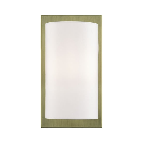 50860-01 Livex Lighting Meridian - 1 Light Wall Sconce in Modern Style - 6 Inches wide by 11 Inches high-Antique Brass Finish