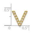 thumbnail image 4 of Real 14kt Yellow Gold Diamond Letter V Initial Charm Pendant; for Adults and Teens; for Women and Men, 4 of 4