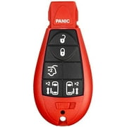 1 New Red Keyless Entry 6 Buttons Remote Start Car Key Fob M3N5WY783X, IYZ-C01C For Country Routan Grand Caravan -