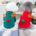 thumbnail image 3 of Christmas Sale! Dog Cat Christmas Outfit Coat Sweater Santa Claus Cartoon Reindeer Costume Soft Warm Coral Fleece Pet Winter Party Dress Up Clothes Jumpsuit Apparel for Puppy, 3 of 6