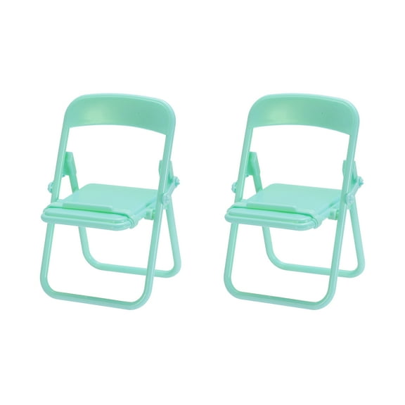 Uxcell Chair Cell Phone Stand, Candy Color Mobile Phone Holder, Multi Angle Mini Folding Chair Cradle, Green 2 Pack