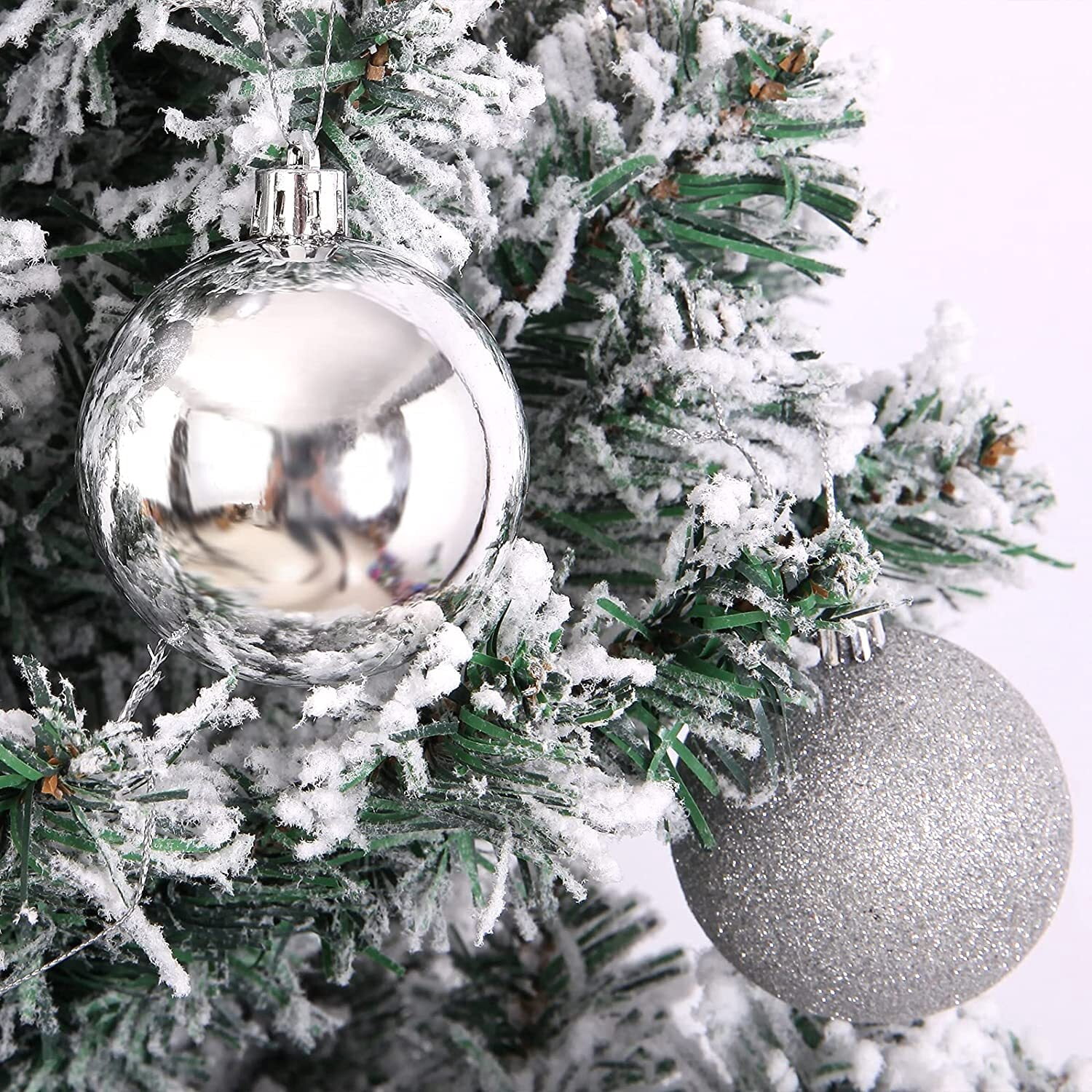 haozzaw 1.2 Inch Mini Christmas Xmas Tree Ball Bauble Hanging Home Party Ornament Decor Gifts for Family on Clearance