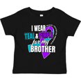 thumbnail image 3 of Inktastic Suicide Prevention I Wear Teal and Purple for My Brother Boys or Girls Toddler T-Shirt, 3 of 5