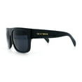thumbnail image 6 of Kush Mens Flat Top Horn Rim Plastic All Black Gangster Shade Sunglasses Shiny Black - Gold Logo, 6 of 7