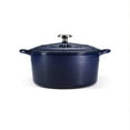 thumbnail image 3 of Tramontina Bestow 6.5-Quart Enameled Cast Iron Round Dutch Oven with Lid, Porcelain Enamel Finish, Gradated Cobalt, Self-Basting, Oven-Safe, 3 of 10