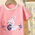 thumbnail image 4 of Kogui Little Girl Pajamas Girls Pajamas Set 3 Piece Summer Short Sleeve Shirt Top Pants Shorts 5T 6T (Pink,5-6 Years), 4 of 4