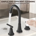 thumbnail image 3 of KINGTACK Bathroom Faucet for Sink 3 Hole, 8 Inch Bathroom Faucets with Pop-up Drain and Supply Lines, Matte Black, 3 of 10