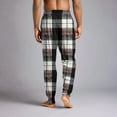 thumbnail image 5 of Wutalume Men's Drawstring Pocket Cuffed Casual Pants with Checkered Pattern, Soft Home Sleep Pants for Comfortable Wear and Relaxation,Black L, 5 of 7