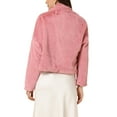 thumbnail image 3 of INSPIRE CHIC Women's Notch Collar Long Sleeve Open Front Faux Fur Fluffy Cropped Jacket S Pink, 3 of 6