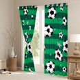 thumbnail image 3 of Feelyou Cartoon Football Soccer Curtains Pack of 2 (42x84 Each), Stars Print Curtains Blackout, Green Stripe Abstract Bedroom Curtains, Blackout Curtains Bedroom Decor, 3 of 6