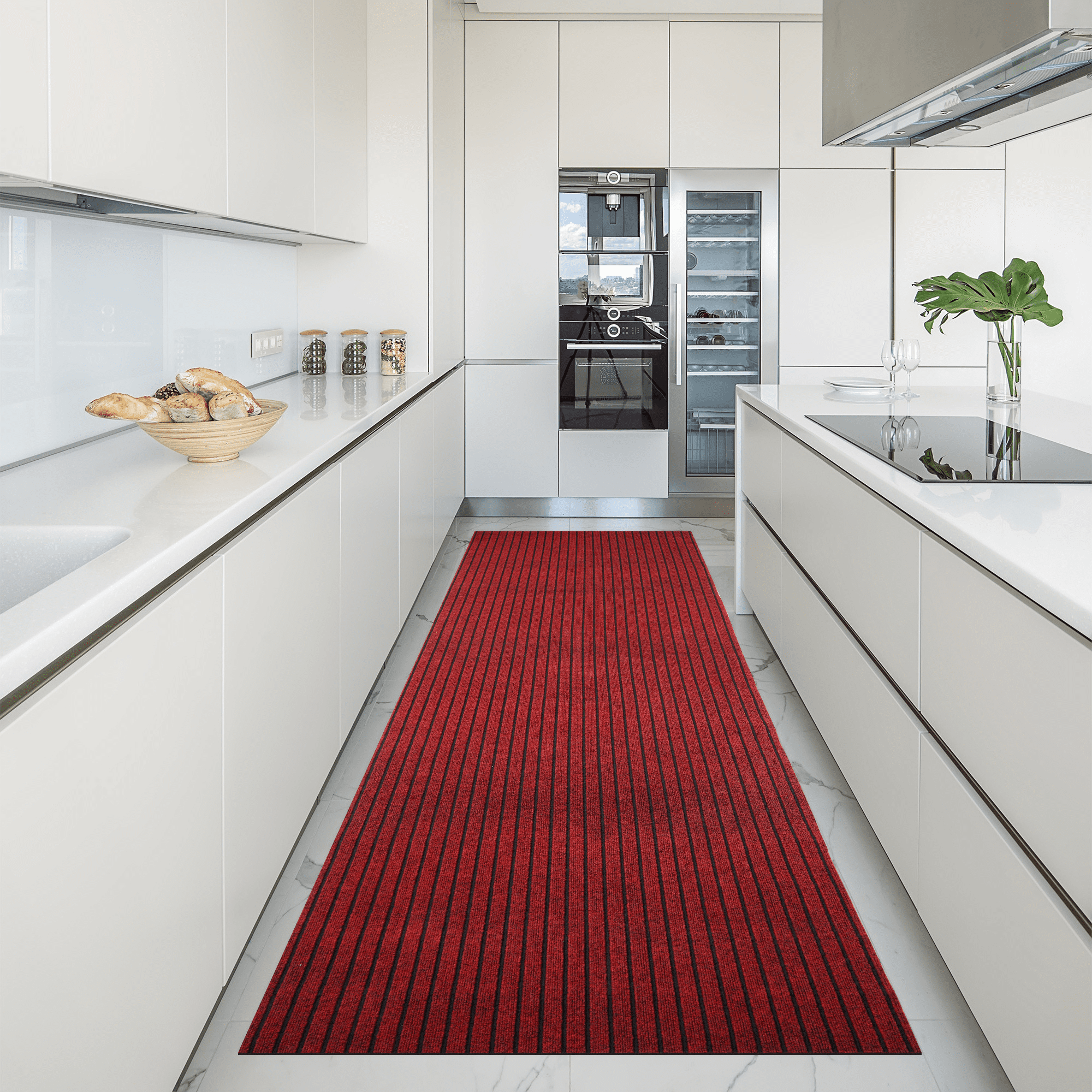 OVYEOFR 3 x 10ft Runner Rug, Non-Slip Commercial Floor Mat with Rubber Backing, Custom Size Carpet for Hallway Kitchen Entryway Laundry