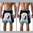 thumbnail image 3 of luoweisi Men's Beach Shorts Quick Dry Swim Trunks with Mesh Lining Galaxy Polar Bear L, 3 of 5