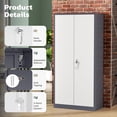 thumbnail image 3 of SOLAURA 72 inches Tall Metal Garage Storage Cabinets, Lockable Steel Storage Cabinet with Doors and Adjustable Shelves for Office, Home, Shops, Garage, Assembly Required, Gray White, 3 of 7