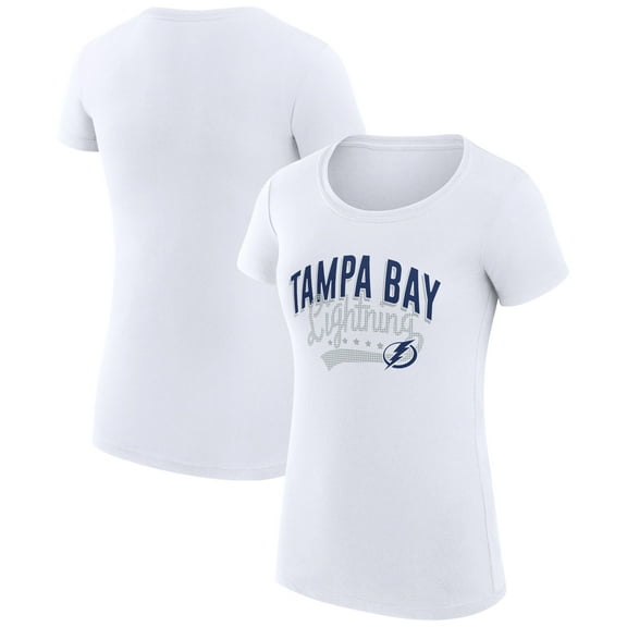 Women's G-III 4Her by Carl Banks White Tampa Bay Lightning Super-Slim Fit Lightweight Filigree Logo T-Shirt