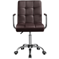 thumbnail image 2 of Yaheetech Modern Height Adjustable PU Leather Office Chair, Brown, 2 of 9