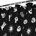 thumbnail image 3 of Black Halloween Cat Skull Pattern Shower Curtain 36"x72" ,Bathroom Decorative Shower Curtains Set with 12 Hooks,Modern Waterproof Washable Shower Curtain, 3 of 6