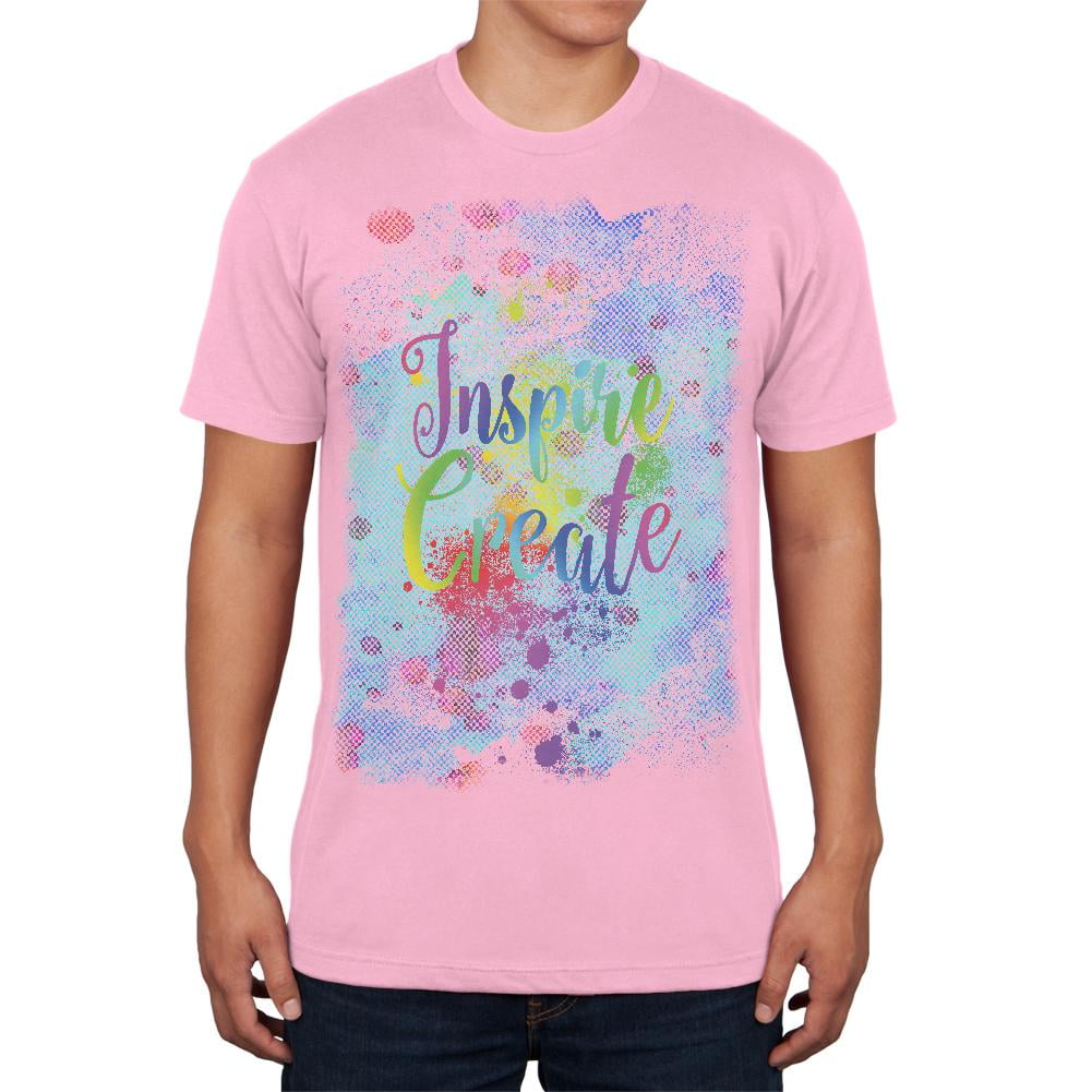 Half Tone Paint Art Mens T Shirt Pink 