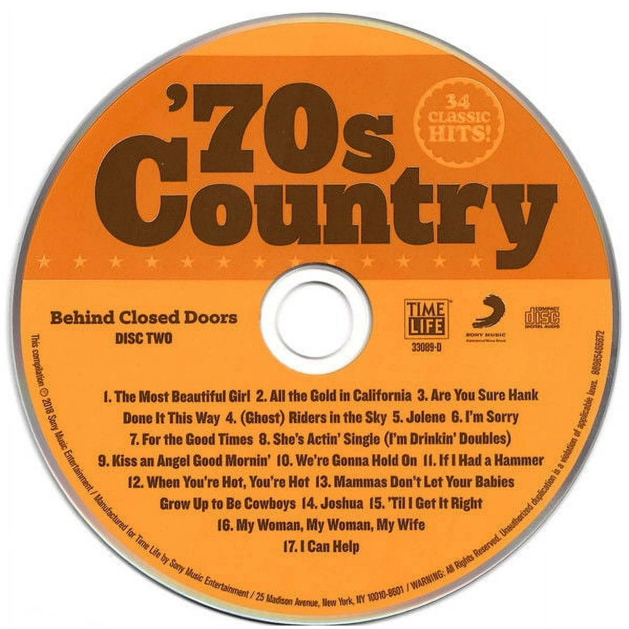 Time Life 70s Country Behind Closed Doors, 2 CDs - Walmart.com